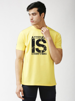 EPPE Printed Men Round Neck Yellow T-Shirt