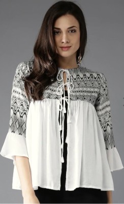 SHREE LIFESTYLE Casual Printed Women White Top