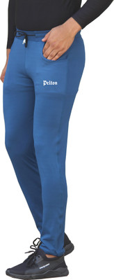 pelton Solid Men Light Blue Track Pants