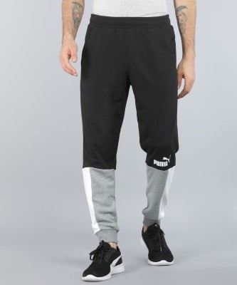 PUMA ESS+ Block Sweatpants Colorblock Men Black Track Pants