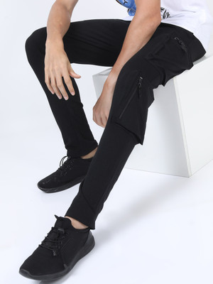 HIGHLANDER Solid Men Black Track Pants
