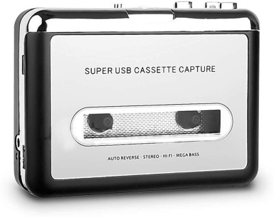 Tobo ezcap218 Portable Super USB Cassette Capture Cassette Tape to MP3 Converter Tape 0 inch CD Player(Silver, Black)