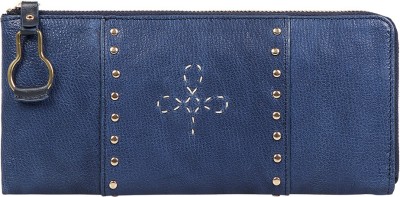 HIDESIGN Women Casual Blue Genuine Leather Wallet(3 Card Slots)