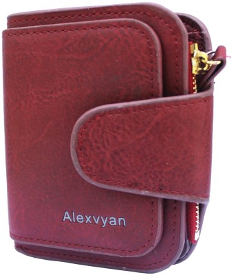 Frackson Women Casual, Ethnic, Evening/Party, Formal, Travel, Trendy Red Genuine Leather Wallet(12 Card Slots)