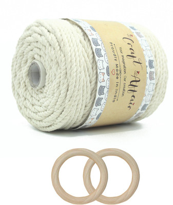Craft Affair | Macrame Wall Hanging Kit (50 Meter Thread, 7cm Rings) | For DIY Projects