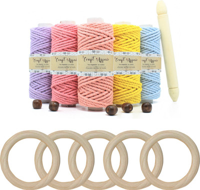 Craft Affair | Macrame Wall Hanging Kit (10 Meter Combo, 7cm Rings) | For DIY Projects