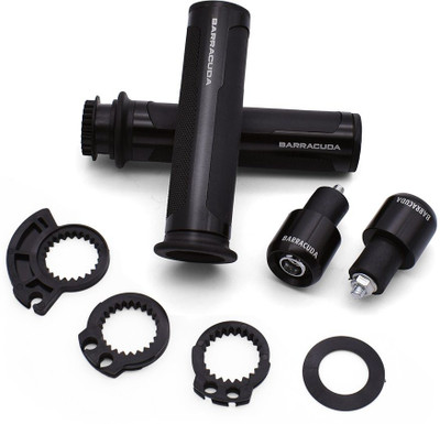 Hybrid Motors Barracuda Handle Grip BLACK Handle Bar Grip For Universal For Bike Universal For Bike(Pack of 2)