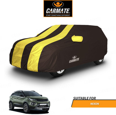 CARMATE Car Cover For Tata Nexon (With Mirror Pockets)(Yellow, Brown)