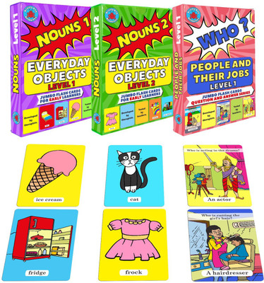Brainy Bug Resources 90 flashcards, 60 everyday objects and 30 professions(Multicolor)