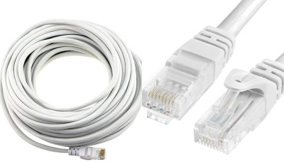 TERABYTE LAN Cable 13.5 m 13.50METER Patch Cable CAT6/Cat 6 RJ45 Ethernet Internet Network Wire High Speed(Compatible with PC, Laptop, Router, Modem, White, One Cable)