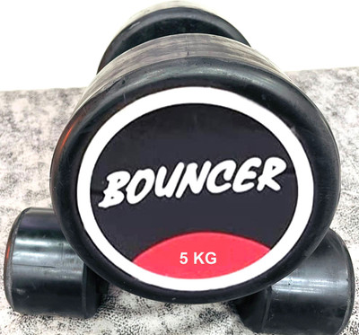 HACKERX 5kgx2pc Bouncer Dumbbell, Rubber Dumbell Fixed Weight Dumbbell(10 kg)