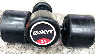 HACKERX 2.5kgx2pc Bouncer Fully Rubber Dumbbell Fixed Weight Dumbbell(5 kg)