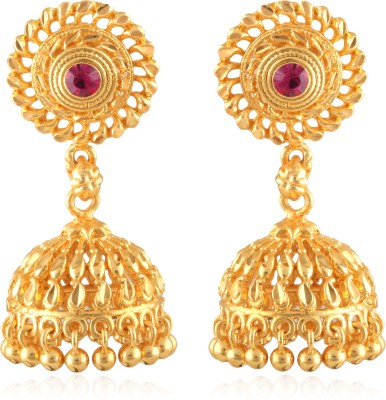 MEENAZ South Indian Temple Screw Stylish Party wear Golden Jhumki Jhumkas Jhumka Brass, Copper, Metal, Alloy Jhumki Earring