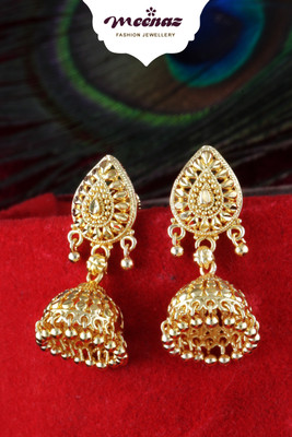MEENAZ Traditional South Screw Back 1 one gram gold Wedding Bridal Stylish party wear Brass, Stone, Metal, Alloy, Copper Clip-on Earring, Drops & Danglers, Earring Set, Ear Thread, Jhumki Earring