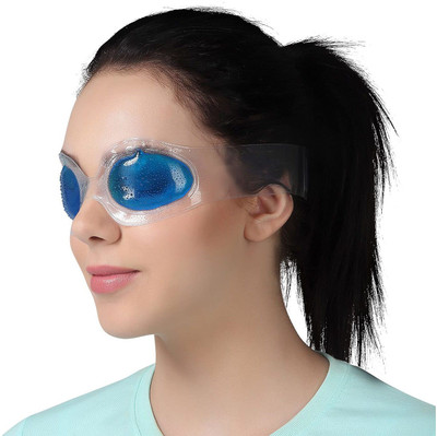 FLAMINGO Relaxing Gel cool Eye with Strap-on Cooling Relaxation for Tired Eyes Cold Pack(Blue)