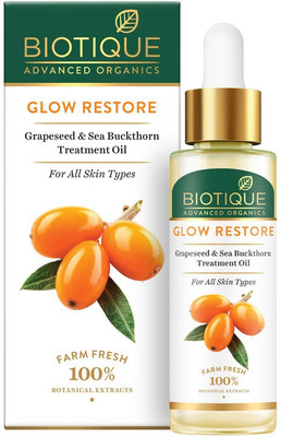 BIOTIQUE Advanced Organics Glow Restore Grapeseed & Sea Buckthorn Treatment Oil 30Ml(30 ml)