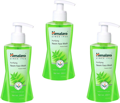 HIMALAYA Purifying Neem  Each 200ml Set of=3 Face Wash(600 ml)