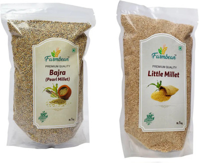 Farmbean COMBO Of 2 -Bajra Whole Grain & Little Millets Pearl Millet(1 kg, Pack of 2)