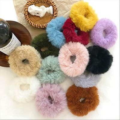 alamodey Multipack of 1: It includes 12pc of fur rubberbands Hair Band(Multicolor)