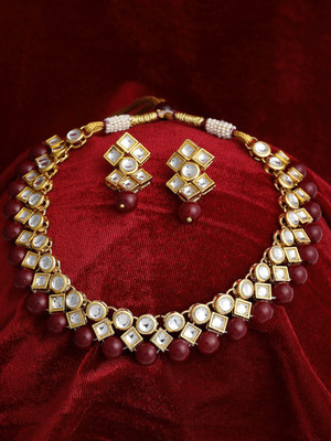 MD KARAT ART Alloy Red Jewellery Set(Pack of 3)