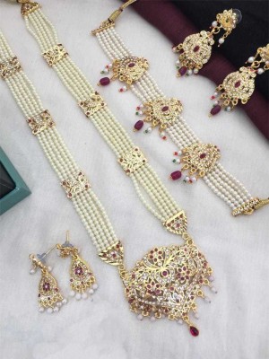 URVSSTORE Brass Gold-plated Multicolor Jewellery Set(Pack of 1)