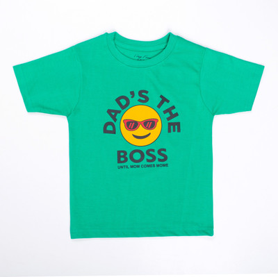 TINY TOON Boys Printed Cotton Blend Regular T Shirt(Green, Pack of 1)