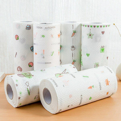 SIDDIVINAYAK CREATION Non-Woven Reusable and Washable Kitchen Printed Tissue Roll(80 Ply, 50 Sheets)