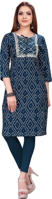 Zokhi Women Embroidered A-line Kurta(Light Blue)