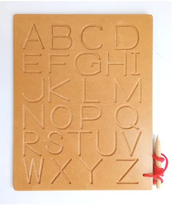 ARVANA Alphabet Number Tracing Boards Wooden ABC Learn Writing Board with Stylus Pen(Beige)