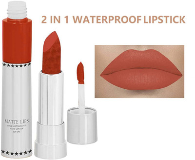 YAWI LIP SHINE MAKE UP WATERPROOF AND SMUDGE PROOF LIPSTICK 2 IN 1(ROUGE, 8 g)