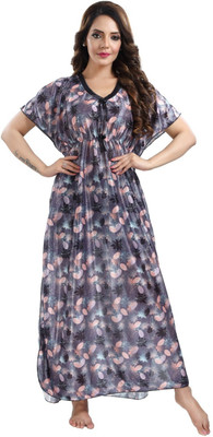Zionity Women Nighty(Multicolor)