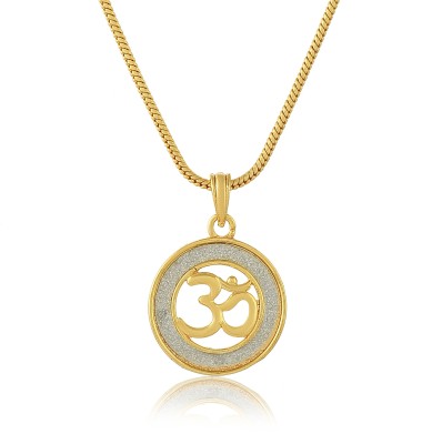 Chitransh Lord Shiv Om Locket with Simple Chain for Mens & Boys Women & Girls Gold-plated Alloy