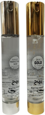 GFSU GOLD & SILVER PRIMER UP TO 24 HOURS MATTE FINISH OIL FREE Primer  - 60 ml(TRANSPARENT)