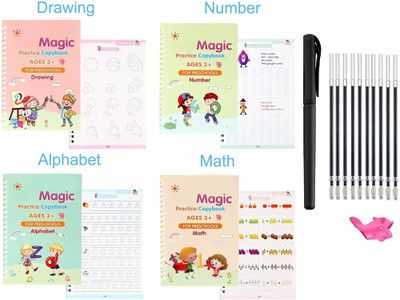 Magic Book Practice Copybook Number Tracing Book Preschoolers With Pen, Magic Calligraphy Copybook Set(HARD BINDING, Others, NA)
