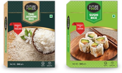 Future Foods Thai Jasmine Rice & Japanese Sushi Rice - 500 gm each Raw Rice (Long Grain, Raw)(1 kg)