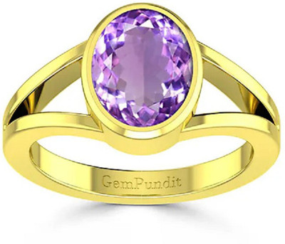 CEYLONMINE Copper Amethyst Gold Plated Ring