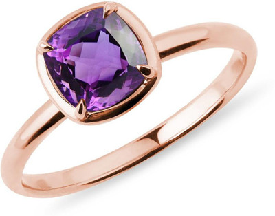 RATAN BAZAAR Copper Amethyst Gold Plated Ring