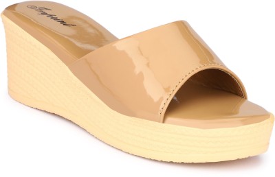 IMPRINT Women Wedges(Gold , 8)