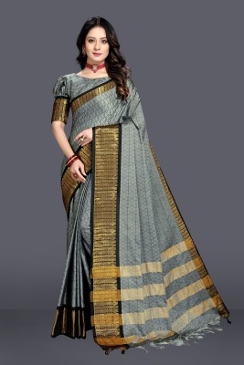 Miswa Woven Bollywood Cotton Silk Saree(Grey)