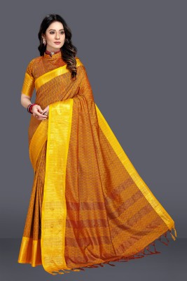 Miswa Woven Bollywood Cotton Silk Saree(Brown)