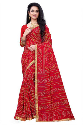 Kanooda Prints Printed Bollywood Georgette Saree(Maroon)