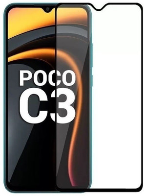 HUGSY Edge To Edge Tempered Glass for Poco C3(Pack of 1)