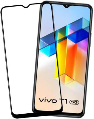 HUGSY Edge To Edge Tempered Glass for Vivo T1 5G(Pack of 1)