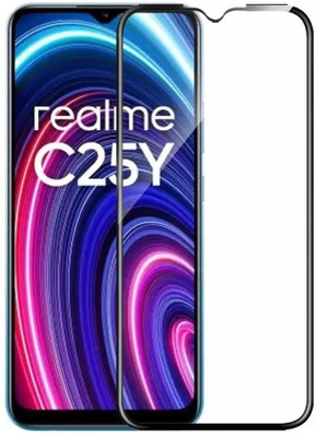 HUGSY Edge To Edge Tempered Glass for Realme C25Y(Pack of 1)
