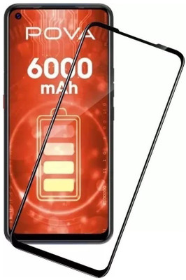 HUGSY Edge To Edge Tempered Glass for Tecno Pova(Pack of 1)