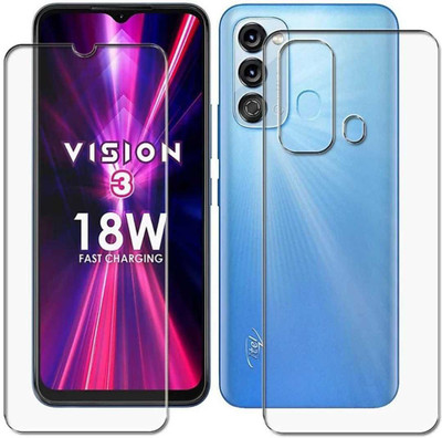 DOWRVIN Front and Back Tempered Glass for itel Vision 3(Pack of 2)