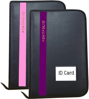Kopila PU Leather File Folder(Set Of 2, Pink & Purple)