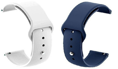 BLACK LOVIES 20MM SOFT SILICON BELT Smart Watch Strap(White, Blue)