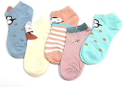 Sting Bee Women Solid Low Cut(Pack of 5)