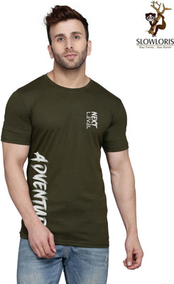 SLOWLORIS Typography Men Round Neck Multicolor T-Shirt